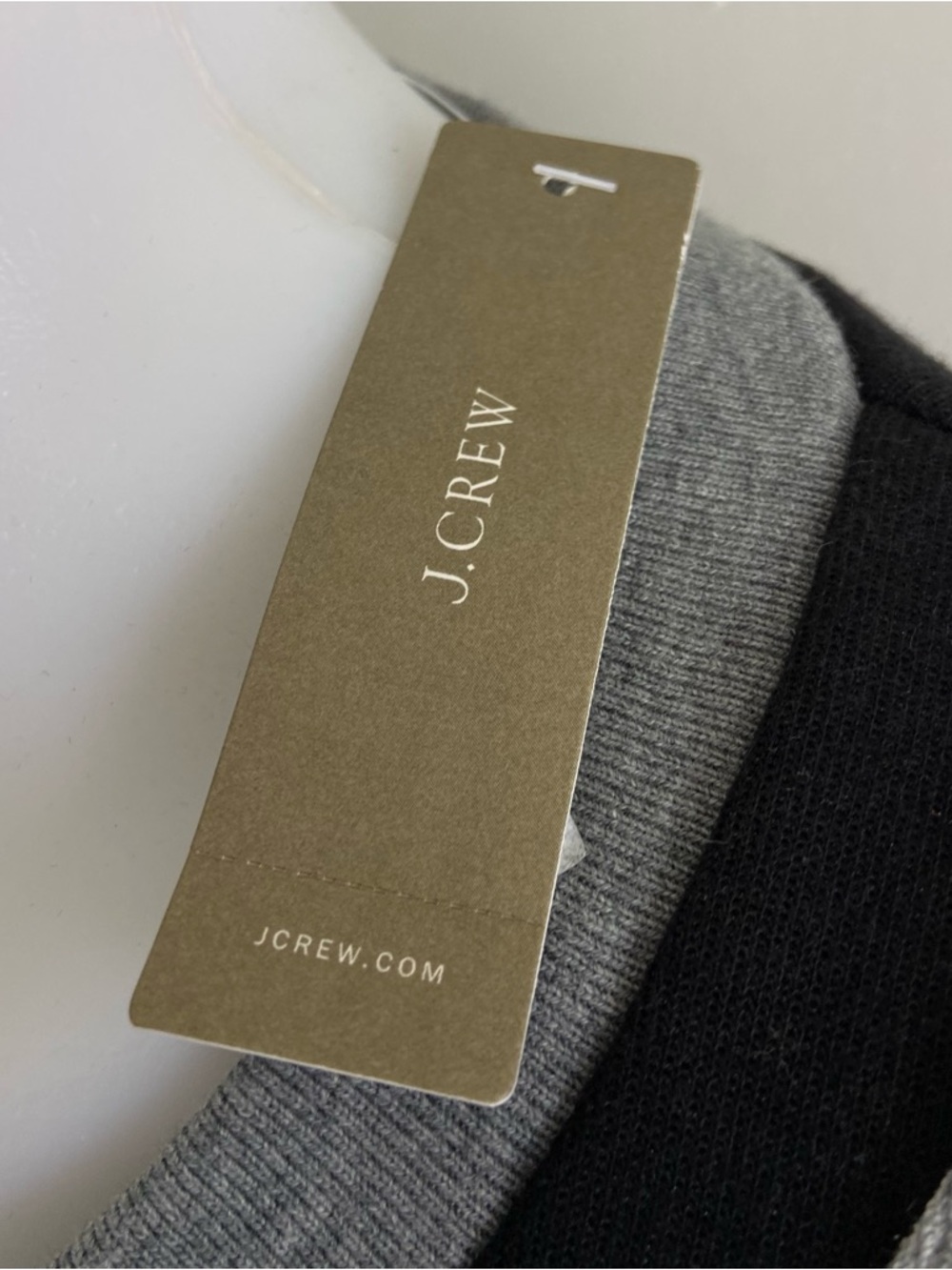 J. Crew Black Sweatshirt with Light Gray V-Neck Trim - Picture 5 of 6